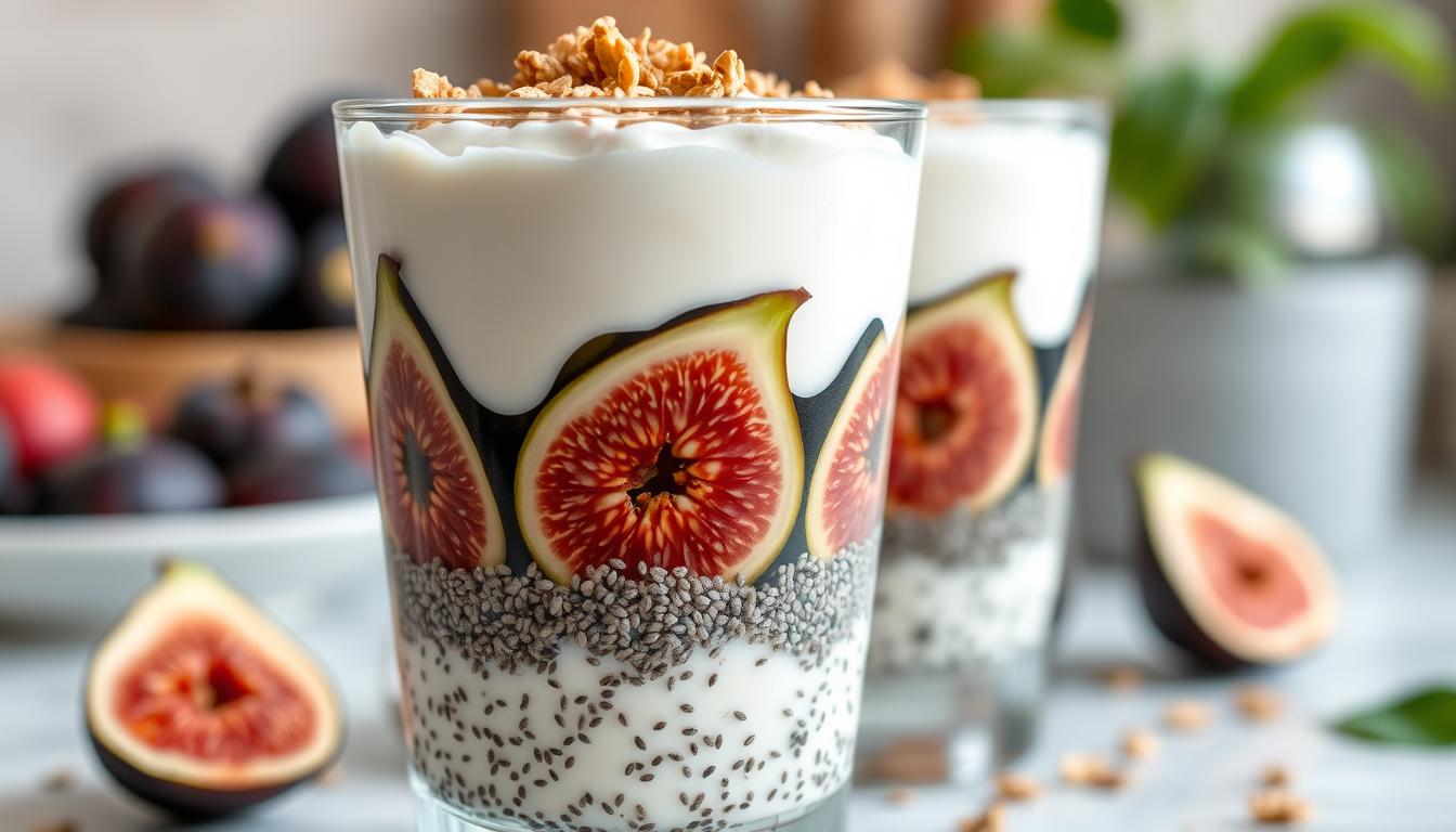 Einfaches Chiasamen Feigen Joghurt Parfait | Frühstücksrezept