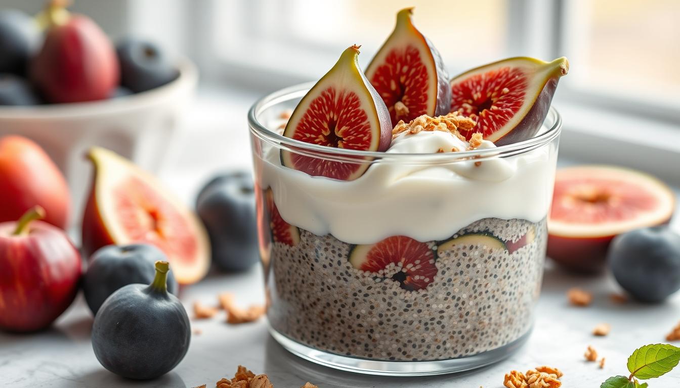 Einfaches Chiasamen Feigen Joghurt Parfait | Frühstücksrezept